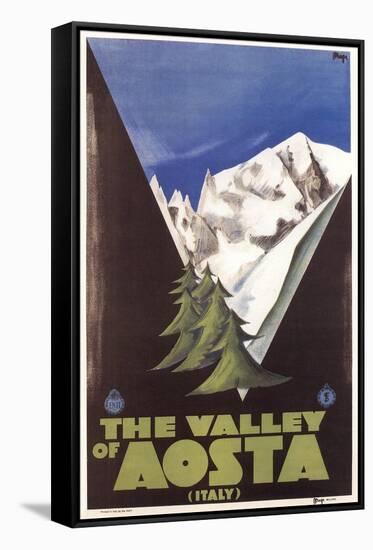 Travel Poster for Aosta Valley-null-Framed Stretched Canvas