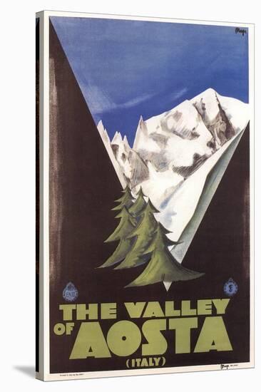 Travel Poster for Aosta Valley-null-Stretched Canvas