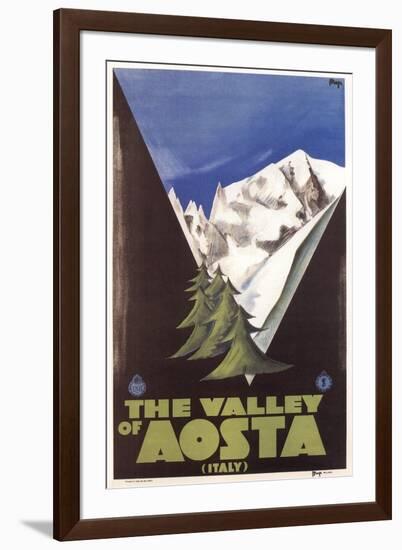 Travel Poster for Aosta Valley-null-Framed Art Print