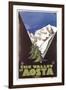 Travel Poster for Aosta Valley-null-Framed Art Print