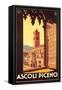 Travel Poster for Ascoli Piceno-null-Framed Stretched Canvas