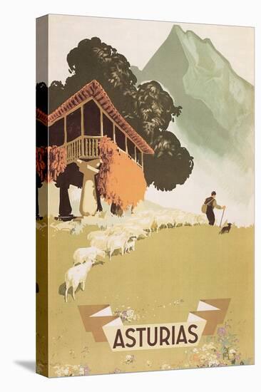 Travel Poster for Asturias, Spain-null-Stretched Canvas