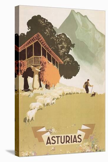 Travel Poster for Asturias, Spain-null-Stretched Canvas