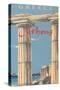 Travel Poster for Athens, Greece-null-Stretched Canvas