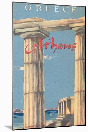 Travel Poster for Athens, Greece-null-Mounted Art Print