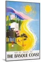 Travel Poster for Basque Coast-null-Mounted Premium Giclee Print