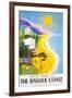 Travel Poster for Basque Coast-null-Framed Art Print