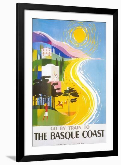 Travel Poster for Basque Coast-null-Framed Art Print