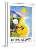 Travel Poster for Basque Coast-null-Framed Art Print