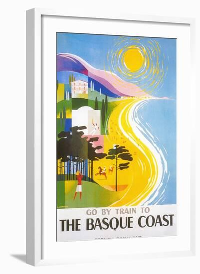 Travel Poster for Basque Coast-null-Framed Art Print