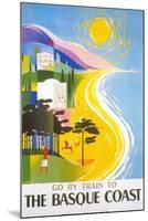 Travel Poster for Basque Coast-null-Mounted Art Print