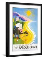 Travel Poster for Basque Coast-null-Framed Art Print