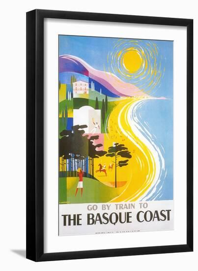 Travel Poster for Basque Coast-null-Framed Art Print