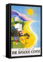 Travel Poster for Basque Coast-null-Framed Stretched Canvas
