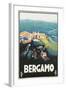Travel Poster for Bergamo, Italy-Found Image Press-Framed Giclee Print