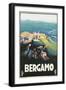 Travel Poster for Bergamo, Italy-Found Image Press-Framed Giclee Print