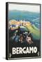 Travel Poster for Bergamo, Italy-Found Image Press-Framed Stretched Canvas