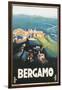 Travel Poster for Bergamo, Italy-Found Image Press-Framed Giclee Print