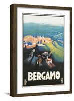 Travel Poster for Bergamo, Italy-null-Framed Art Print