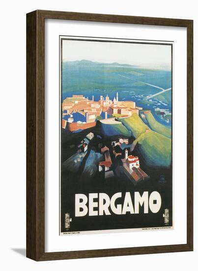 Travel Poster for Bergamo, Italy-null-Framed Art Print