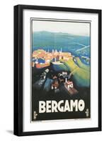 Travel Poster for Bergamo, Italy-null-Framed Art Print