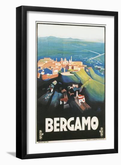 Travel Poster for Bergamo, Italy-null-Framed Art Print