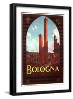 Travel Poster for Bologna-null-Framed Art Print