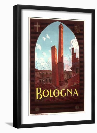 Travel Poster for Bologna-null-Framed Art Print
