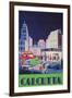 Travel Poster for Calcutta, India-null-Framed Art Print