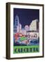 Travel Poster for Calcutta, India-null-Framed Premium Giclee Print