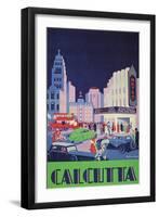 Travel Poster for Calcutta, India-null-Framed Premium Giclee Print