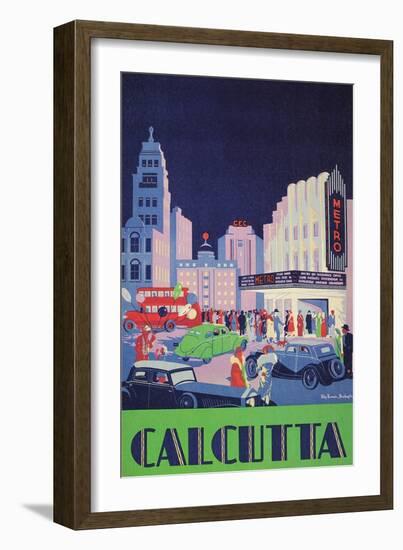 Travel Poster for Calcutta, India-null-Framed Art Print