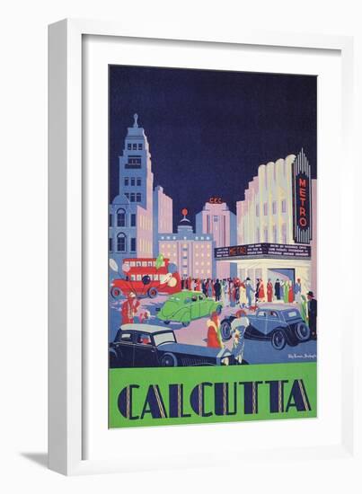 Travel Poster for Calcutta, India-null-Framed Art Print