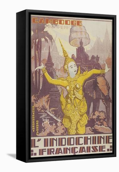 Travel Poster for Cambodia-Found Image Press-Framed Stretched Canvas