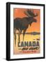 Travel Poster for Canada, Moose-null-Framed Art Print