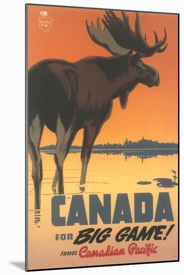 Travel Poster for Canada, Moose-null-Mounted Art Print