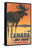 Travel Poster for Canada, Moose-null-Framed Stretched Canvas