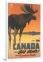 Travel Poster for Canada, Moose-null-Framed Art Print