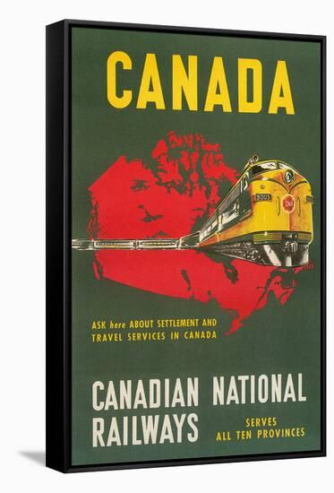 Travel Poster for Canadian Railways-null-Framed Stretched Canvas