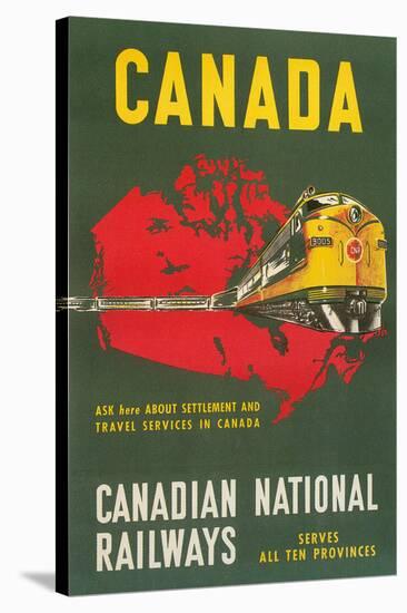 Travel Poster for Canadian Railways-null-Stretched Canvas