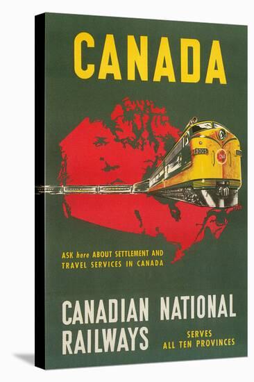 Travel Poster for Canadian Railways-null-Stretched Canvas