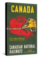 Travel Poster for Canadian Railways-null-Stretched Canvas