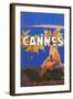 Travel Poster for Cannes-null-Framed Art Print