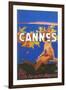 Travel Poster for Cannes-null-Framed Art Print