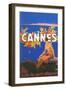 Travel Poster for Cannes-null-Framed Art Print