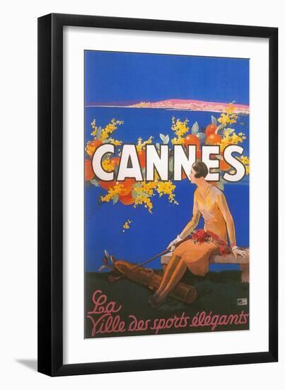 Travel Poster for Cannes-null-Framed Art Print