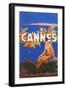 Travel Poster for Cannes-null-Framed Art Print