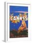 Travel Poster for Cannes-null-Framed Art Print