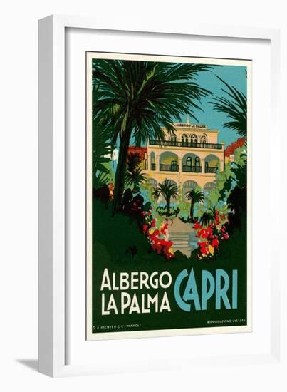 Travel Poster for Capri, Italy-Found Image Press-Framed Giclee Print