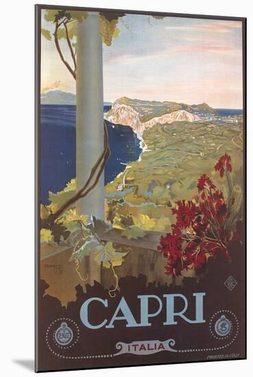 Travel Poster for Capri-null-Mounted Art Print